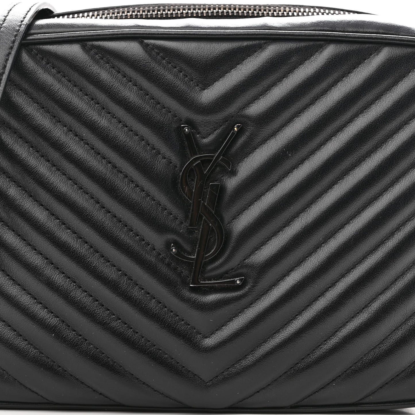 Calfskin Matelasse Monogram Monochrome Lou Camera Bag Black