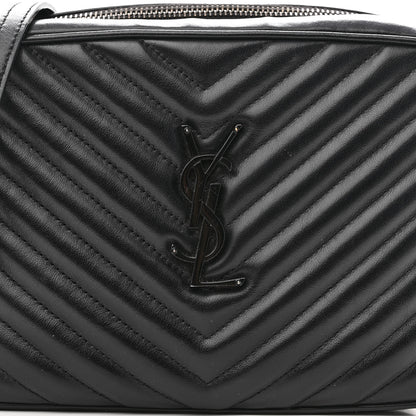Saint Laurent Calfskin Matelasse Monogram Monochrome Lou Camera Bag Black 6 of 10