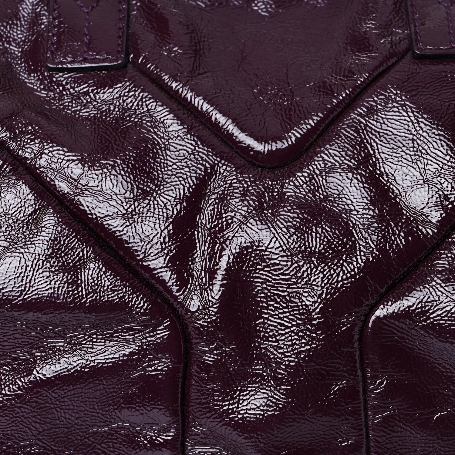 Saint Laurent Textured Patent Medium Easy Sac Purple 6 of 15
