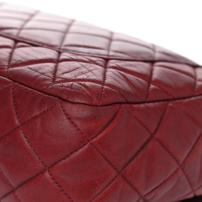 Chanel Lambskin Quilted Jumbo Single Flap Dark Red 10 of 17