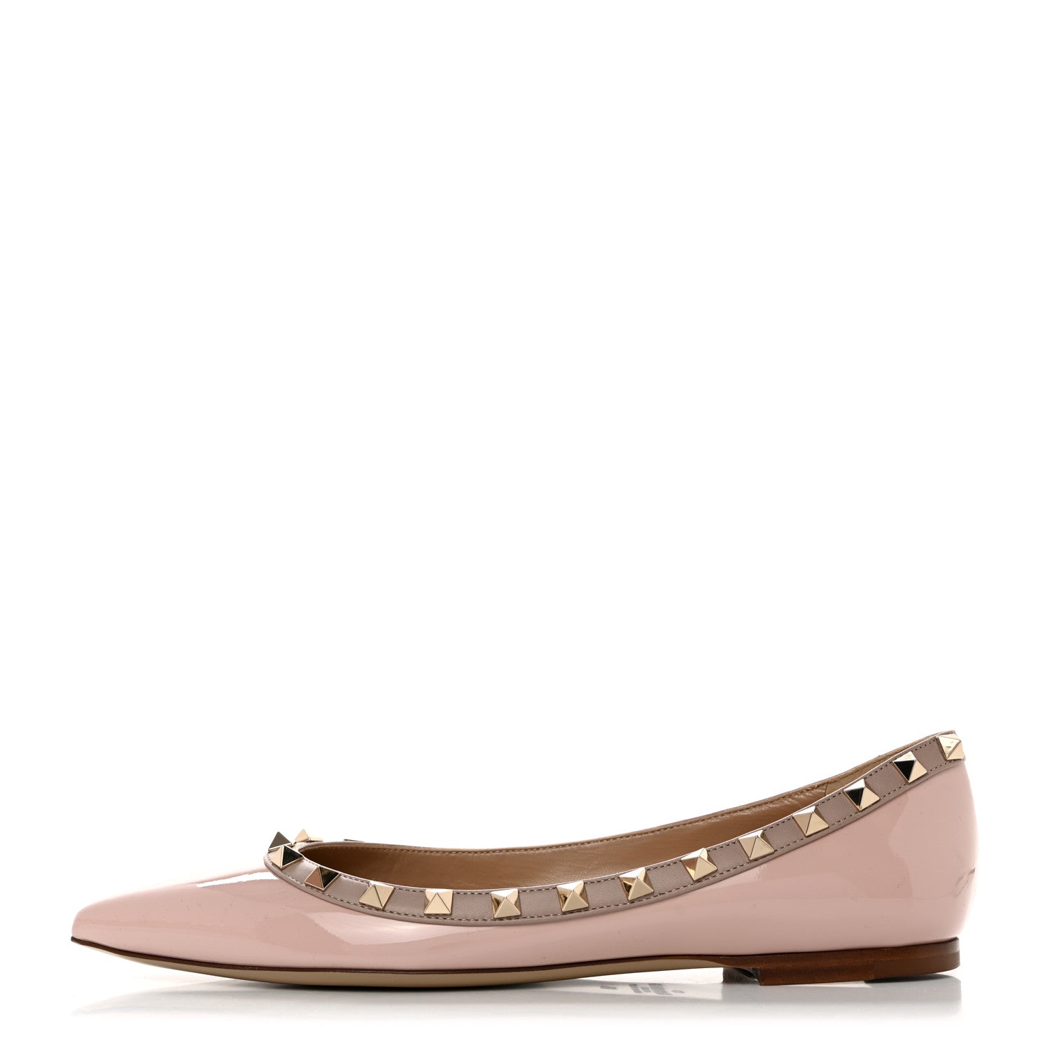 Valentino Garavani Patent Rockstud Ballerina Flats 38 Poudre 1 of 8