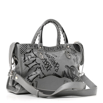 Balenciaga Agneau Arena Graffiti All Over Classic Silver Hardware S City Balenciaga Grey Black 3 of 10