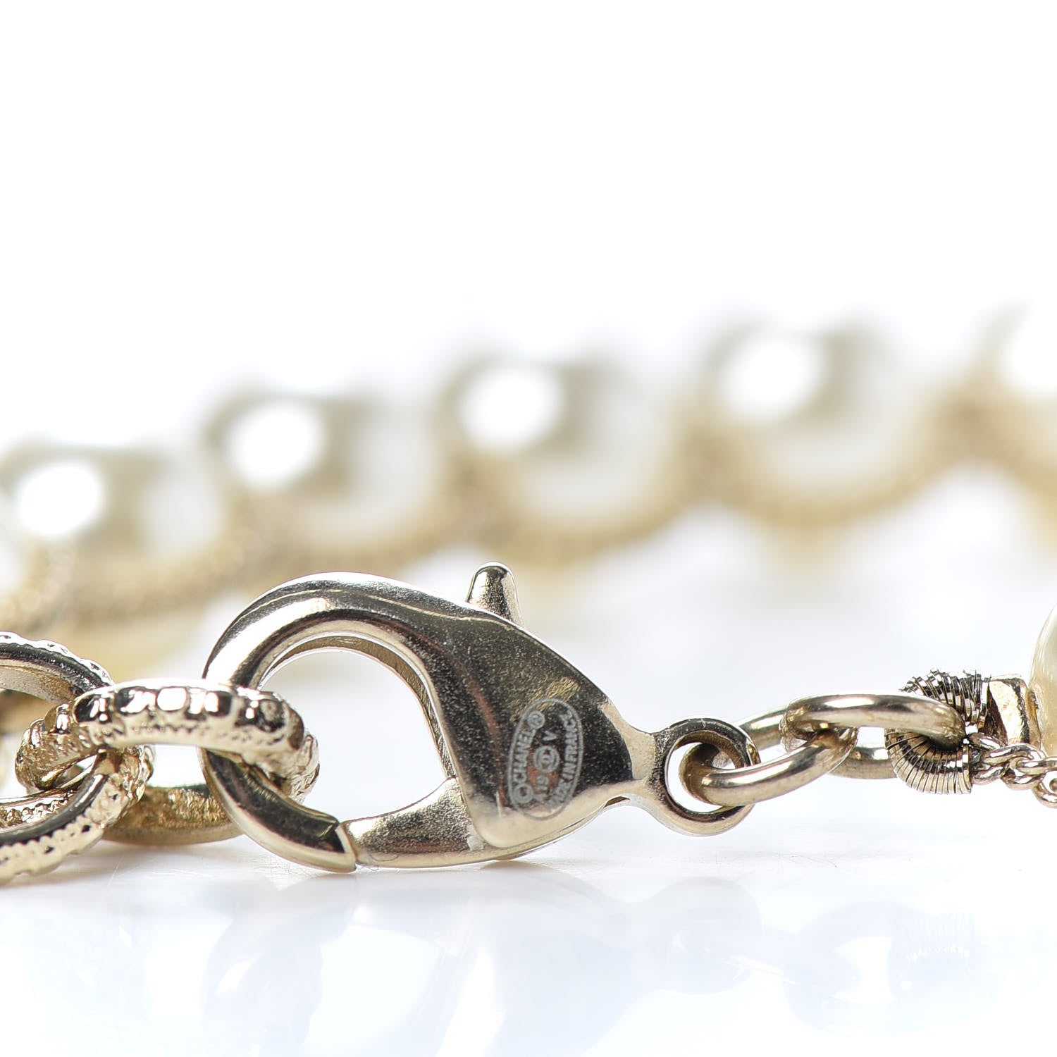 Chanel Pearl Crystal CC Bracelet Gold 4 of 4