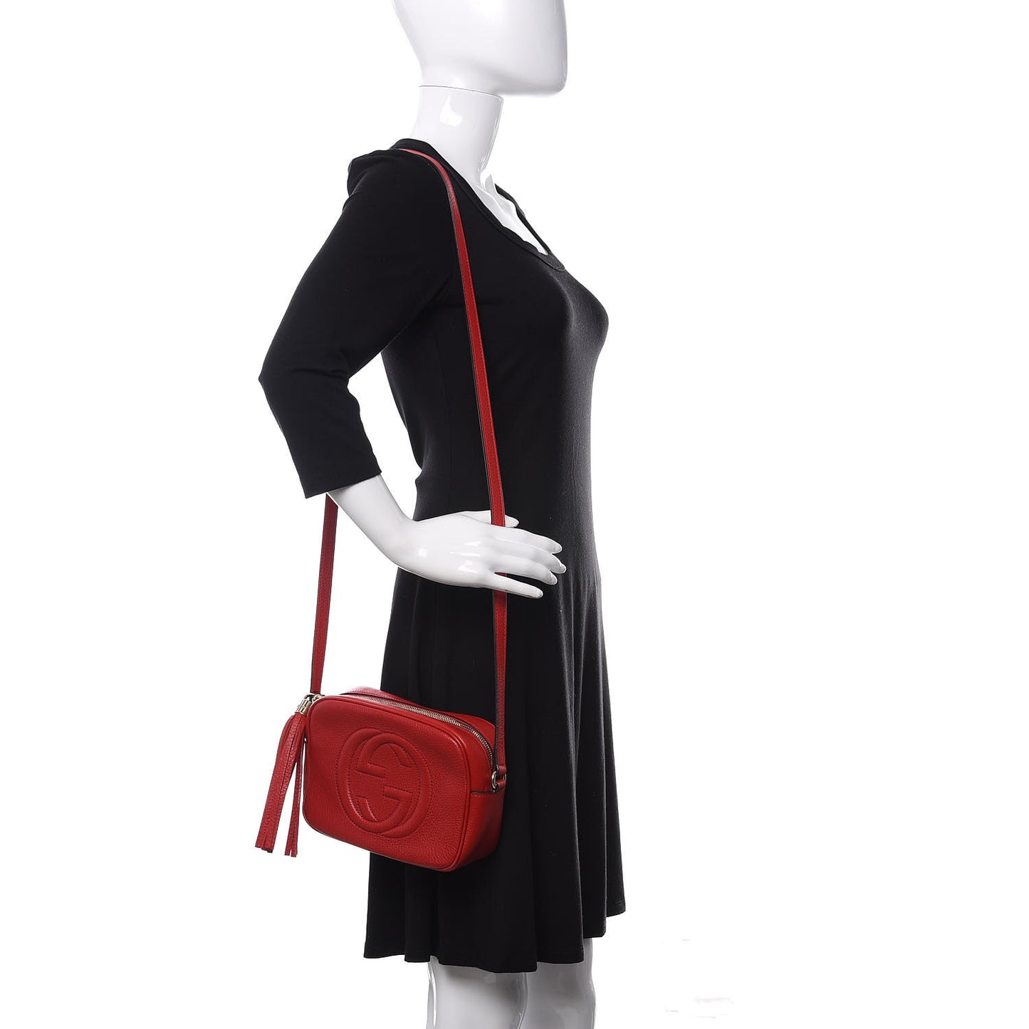 Pebbled Calfskin Small Soho Disco Bag Tabasco Red
