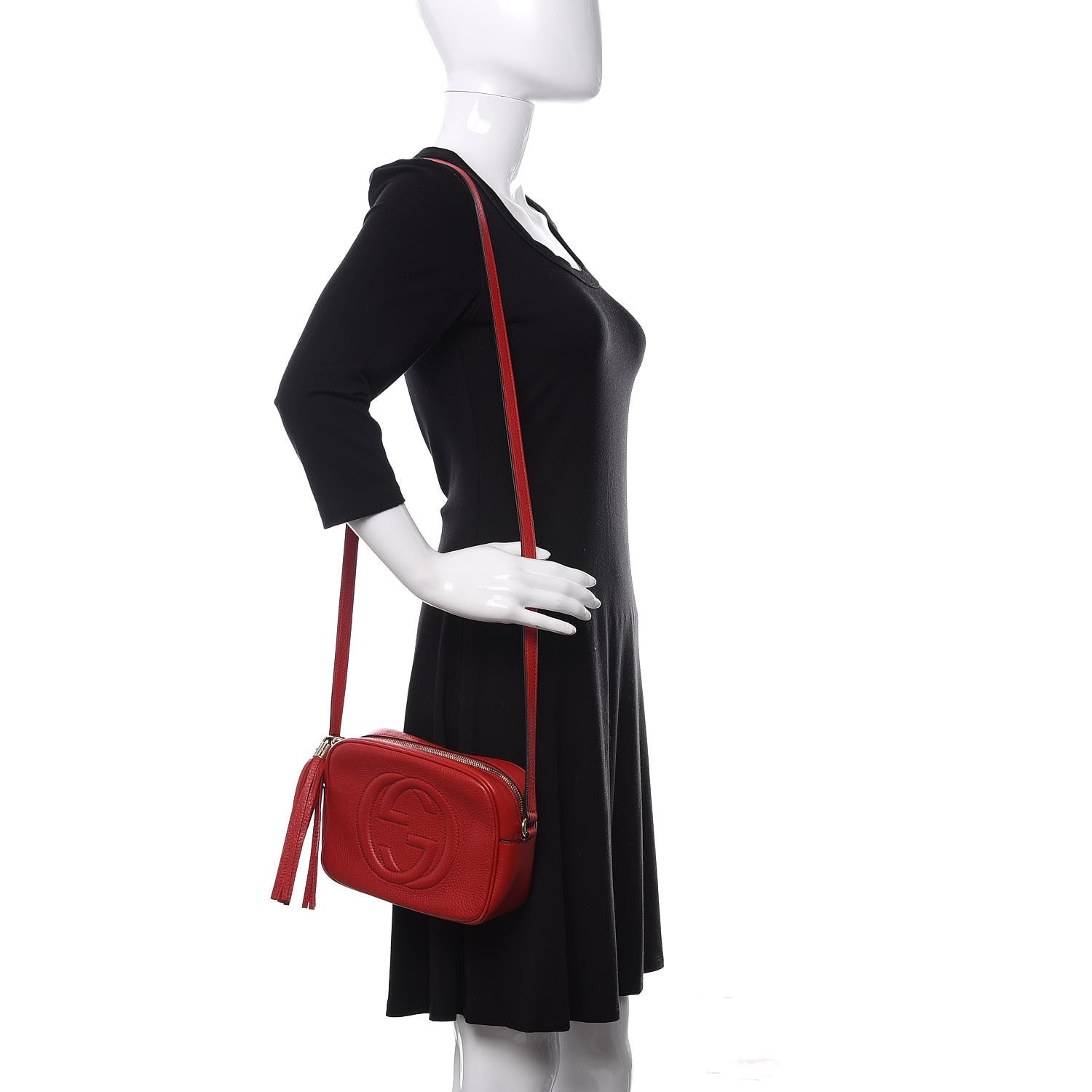 Gucci Pebbled Calfskin Small Soho Disco Bag Tabasco Red 2 of 13