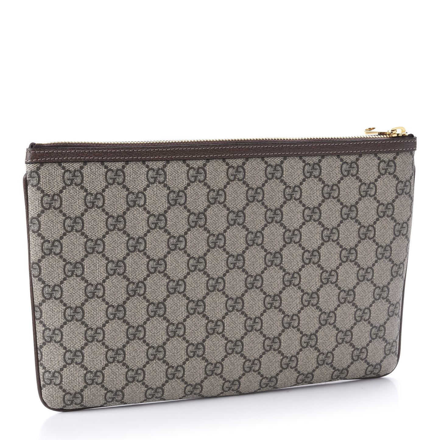 GG Supreme Monogram Large Ophidia Pouch Clutch Brown
