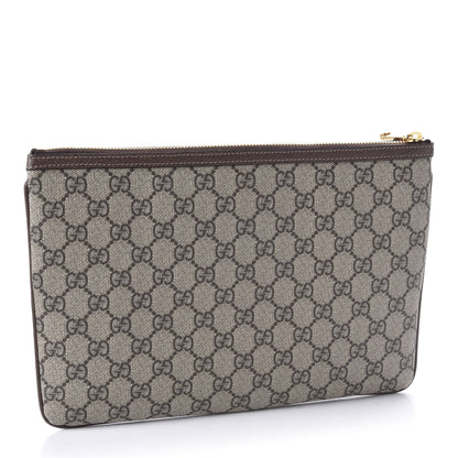 Gucci GG Supreme Monogram Large Ophidia Pouch Clutch Brown 3 of 10