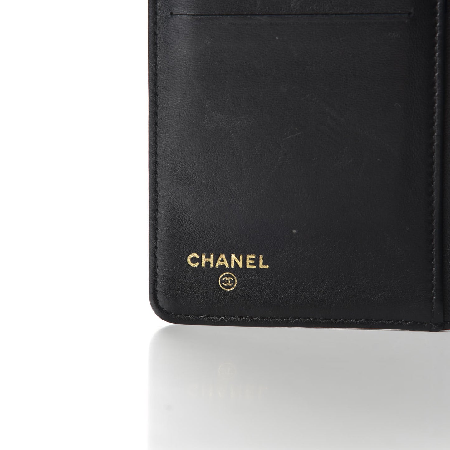Lambskin Quilted Boy Yen Wallet Black