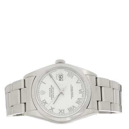 Rolex Stainless Steel 36mm Oyster Perpetual Datejust Watch White Roman 16220 2 of 4