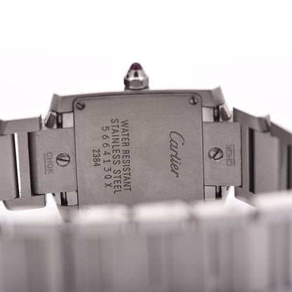 Cartier Stainless Steel Pink Mother of Pearl 20mm Tank Francaise Quartz Watch 5 of 6