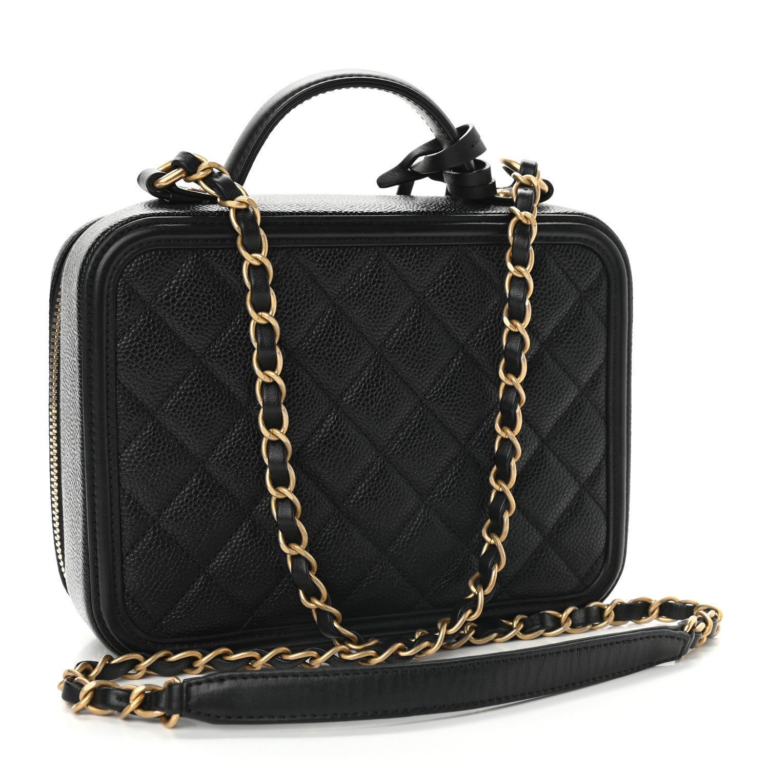 Chanel Caviar Quilted Medium CC Filigree Vanity Case Black 2 of 8