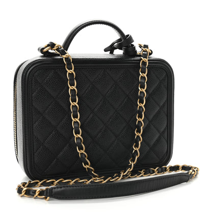 Chanel Caviar Quilted Medium CC Filigree Vanity Case Black 2 of 8