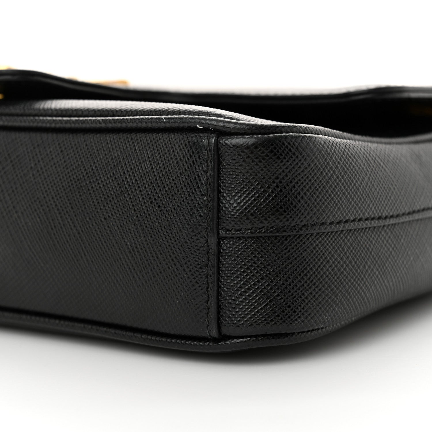 Prada Saffiano Flap Shoulder Bag Black 10 of 13