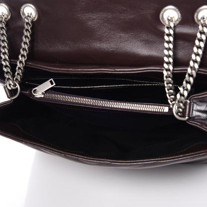 Saint Laurent Calfskin Y Quilted Monogram Medium Loulou Chain Satchel Amaranto 6 of 8