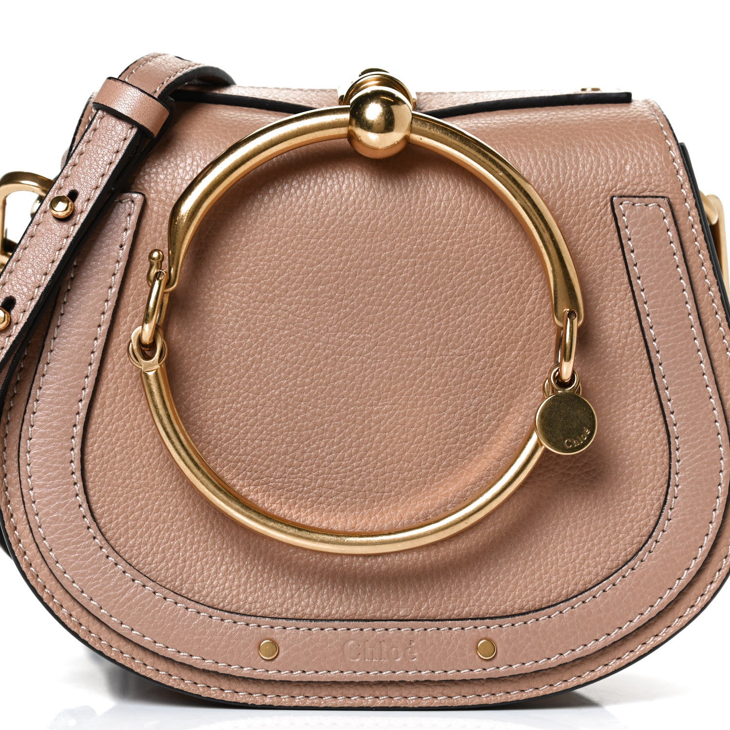 Chloe Calfskin Suede Small Nile Bracelet Bag Biscotti Beige 8 of 14