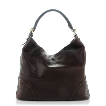 Gucci Calfskin Guccissima Trim Large Signoria Hobo Dark Brown 5 of 16