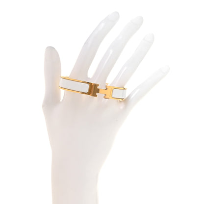 Hermes Enamel Narrow Clic Clac H Bracelet GM White 2 of 5