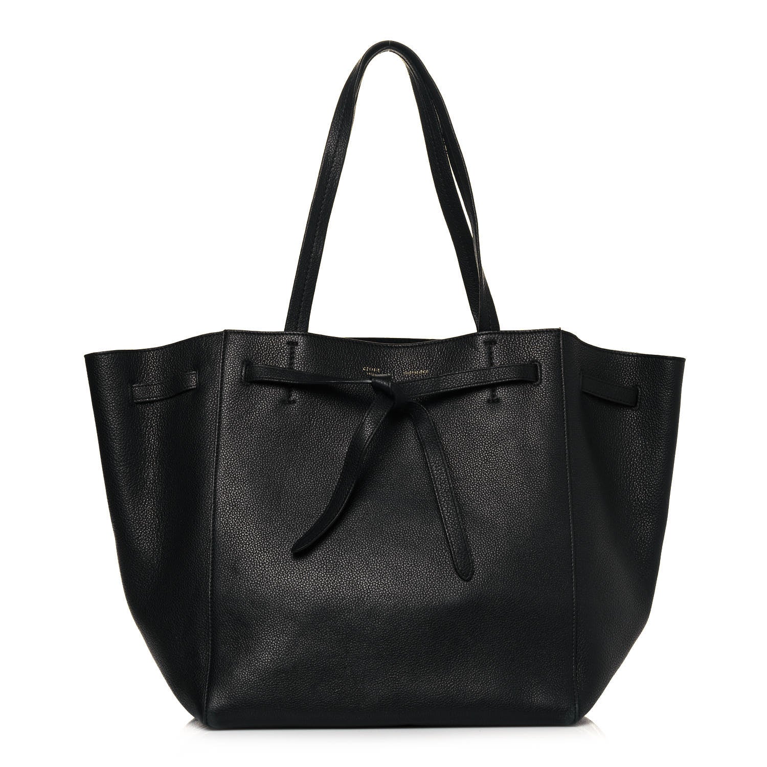 Celine Soft Grained Calfskin Small Belt Cabas Phantom Black 1 of 12