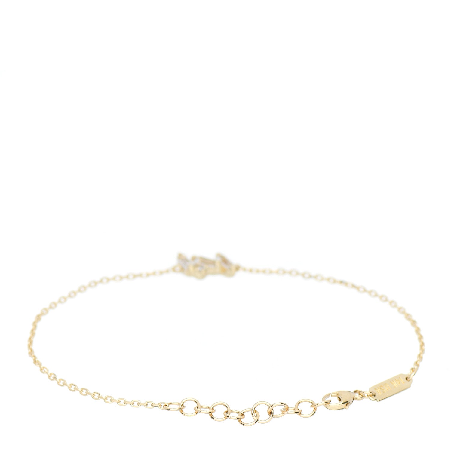 Suzanne Kalan 14K Yellow Gold Diamond Topaz Station Bracelet 2 of 4