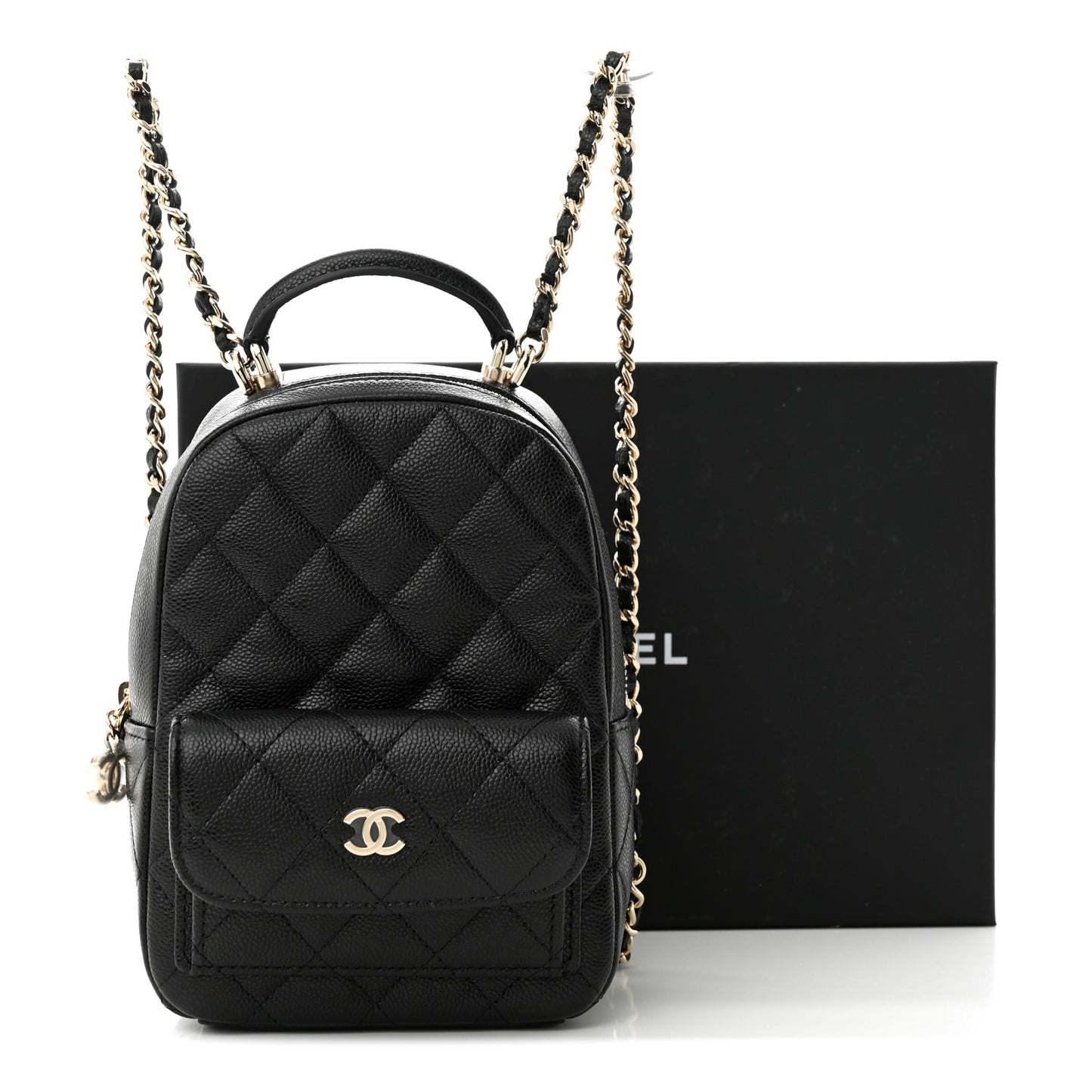 Caviar Quilted CC Mini Classic Backpack Black