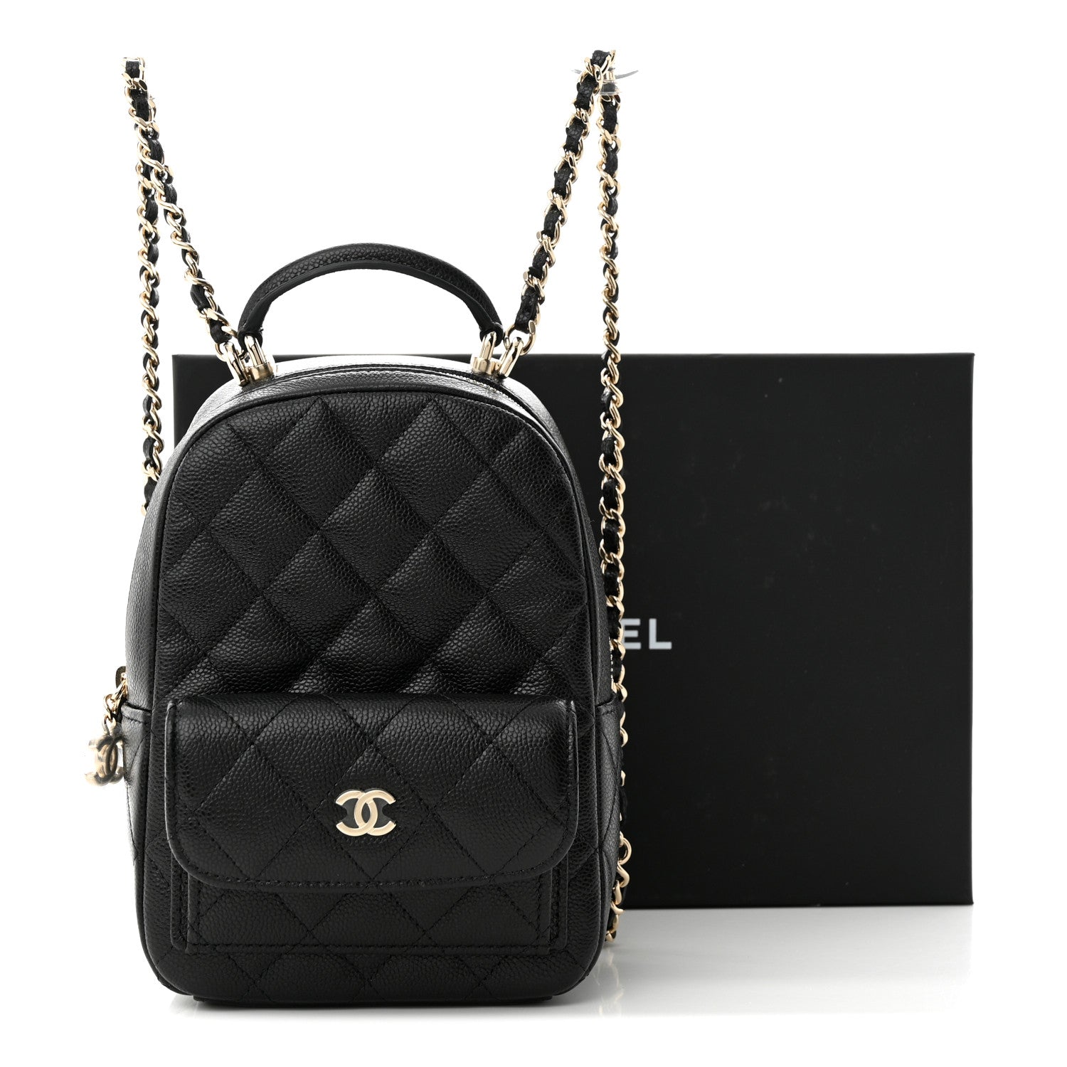 Chanel Caviar Quilted CC Mini Classic Backpack Black 11 of 11