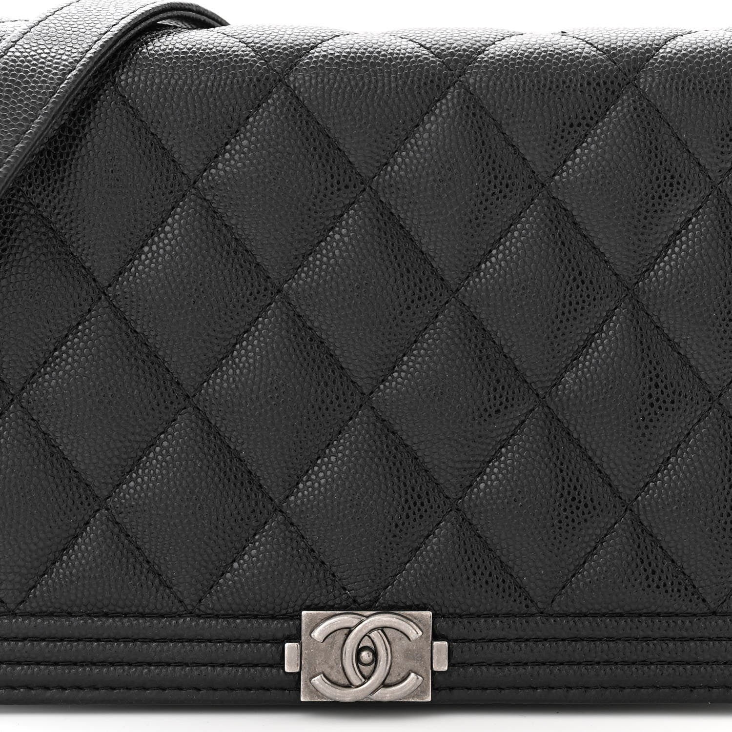 Chanel Caviar Quilted Boy Wallet On Chain WOC Black 9 of 12
