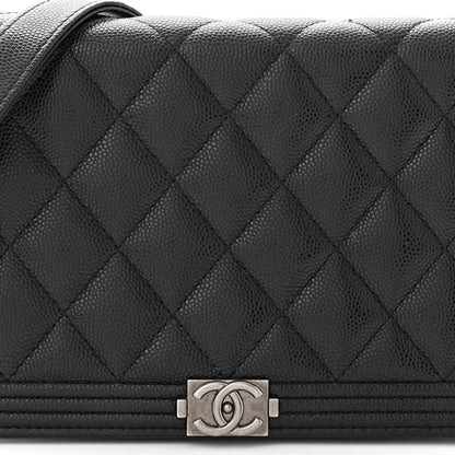 Chanel Caviar Quilted Boy Wallet On Chain WOC Black 9 of 12