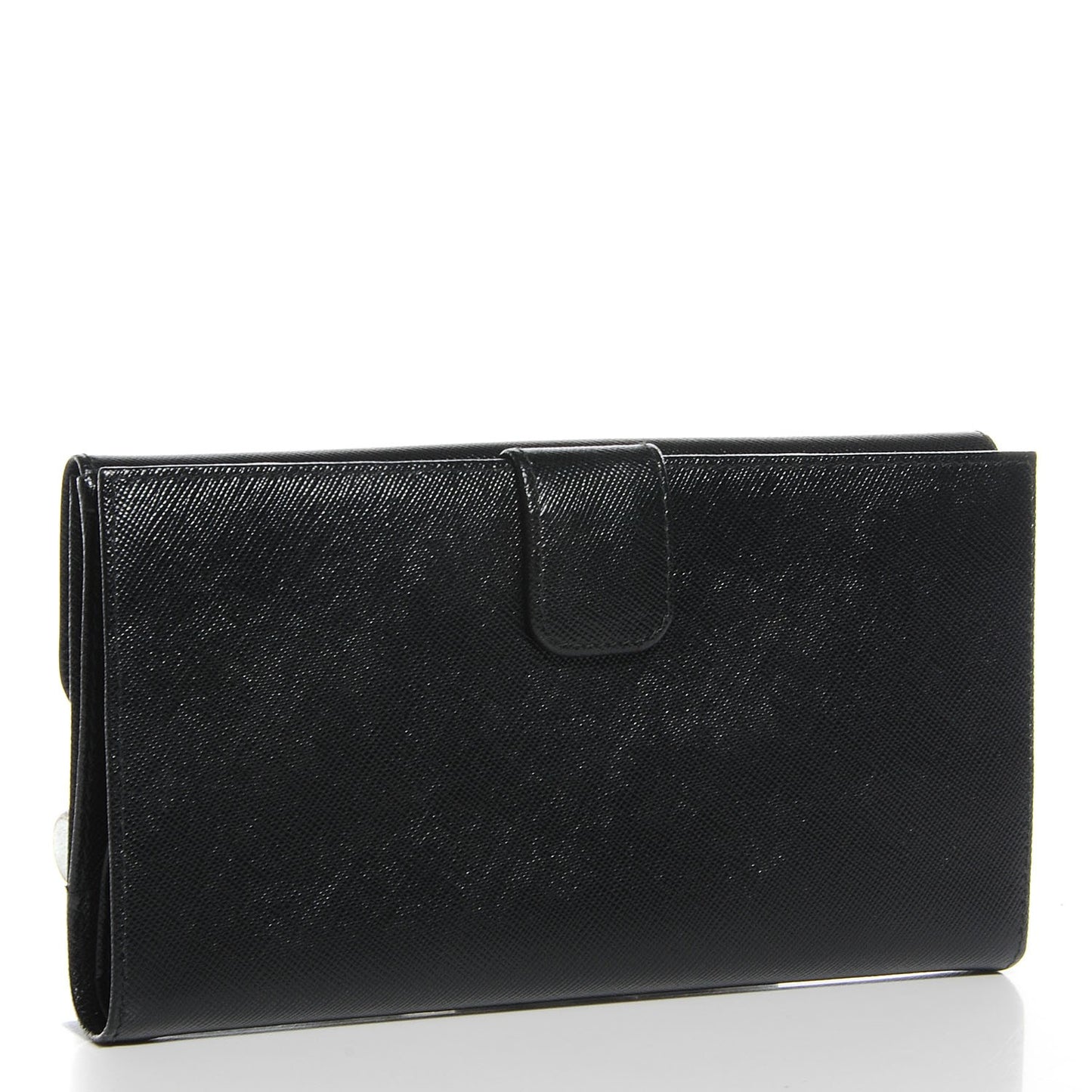 Saffiano Metal Continental Flap Wallet Nero Black