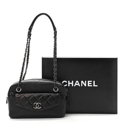 Chanel Caviar Lambskin Quilted Coco Break Camera Case Black 12 of 12