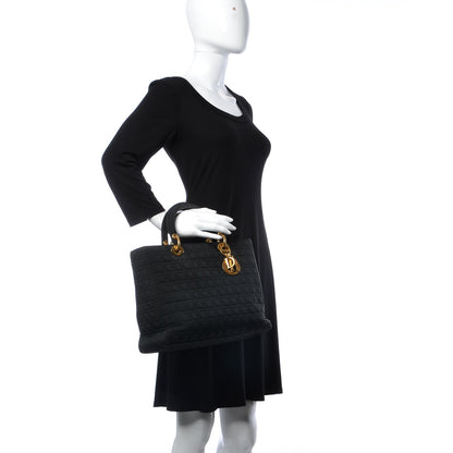 Christian Dior Nylon Cannage Large Lady Dior Black 2 of 11