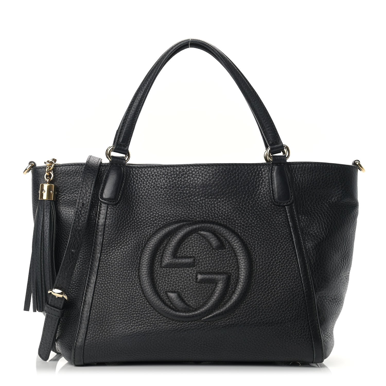 Gucci Pebbled Calfskin Small Soho Top Handle Bag Black 1 of 14