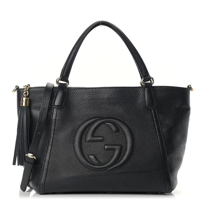 Gucci Pebbled Calfskin Small Soho Top Handle Bag Black 1 of 14