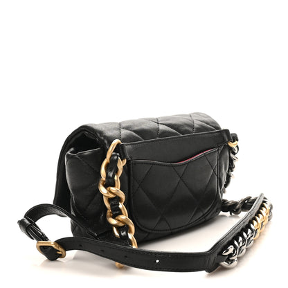 Chanel Lambskin Quilted Chanel 19 Waist Bag Black 3 of 10
