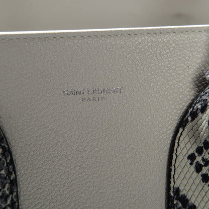 Saint Laurent Grained Calfskin Embossed Python Small Sac De Jour Porcelain 7 of 8