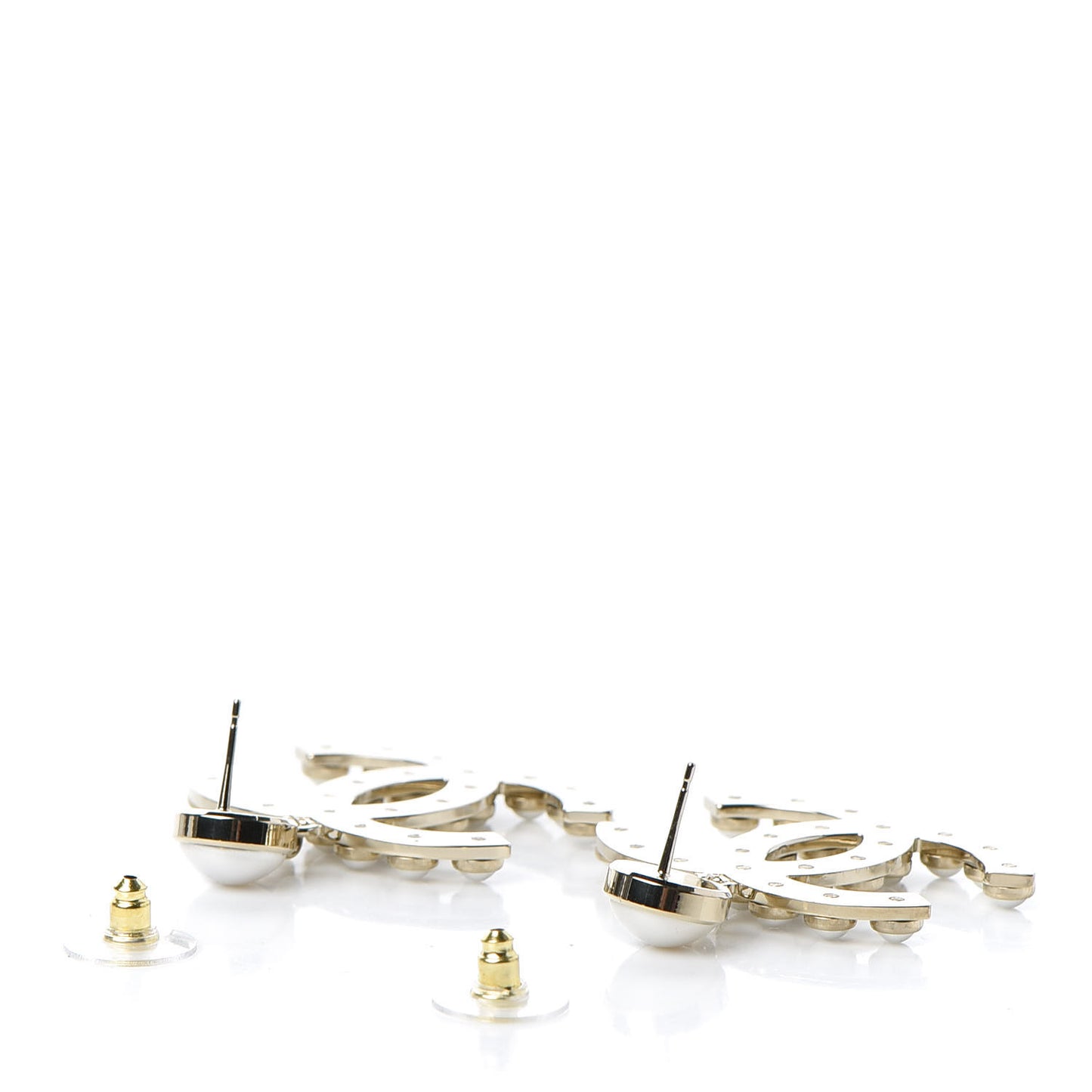 Pearl CC Drop Earrings Gold