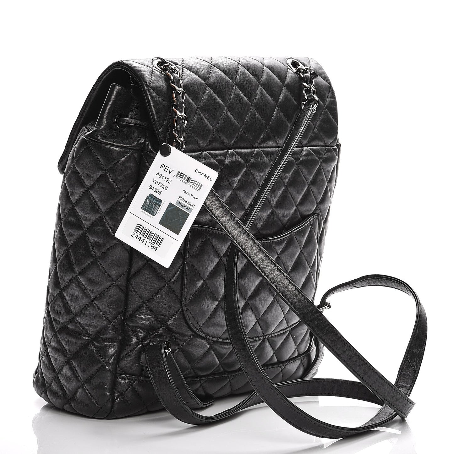 Lambskin Quilted Large Urban Spirit Backpack Black