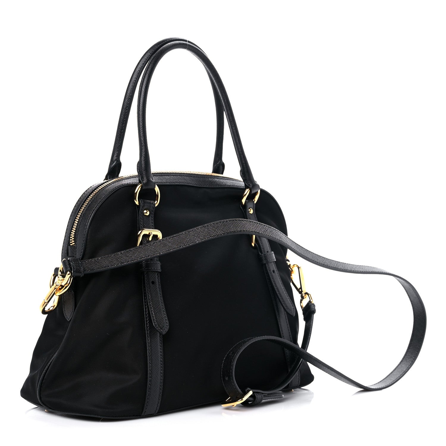 Prada Tessuto Nylon Saffiano Tote Black 3 of 7