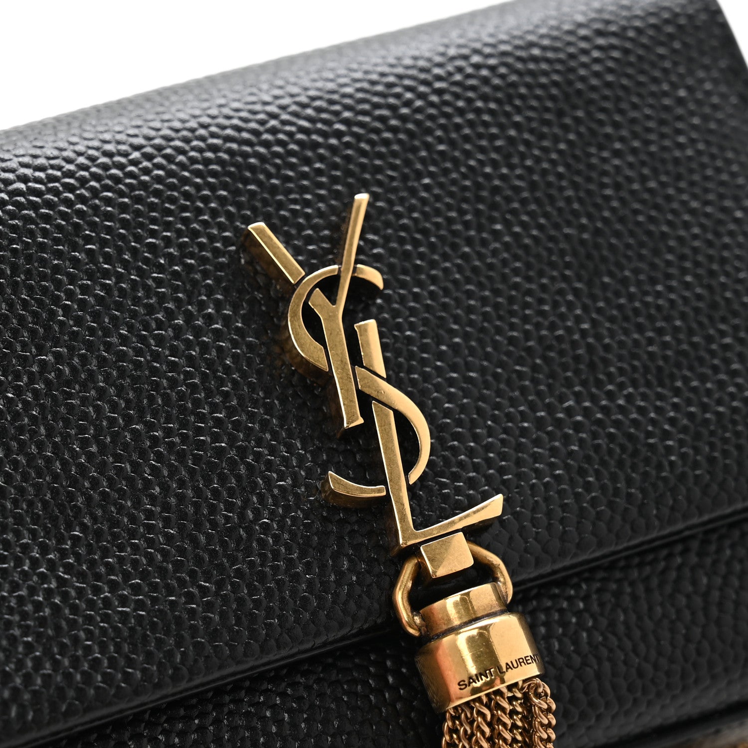 Saint Laurent Grain De Poudre Micro Classic Monogram Kate Tassel Airpods Bag Black 8 of 10