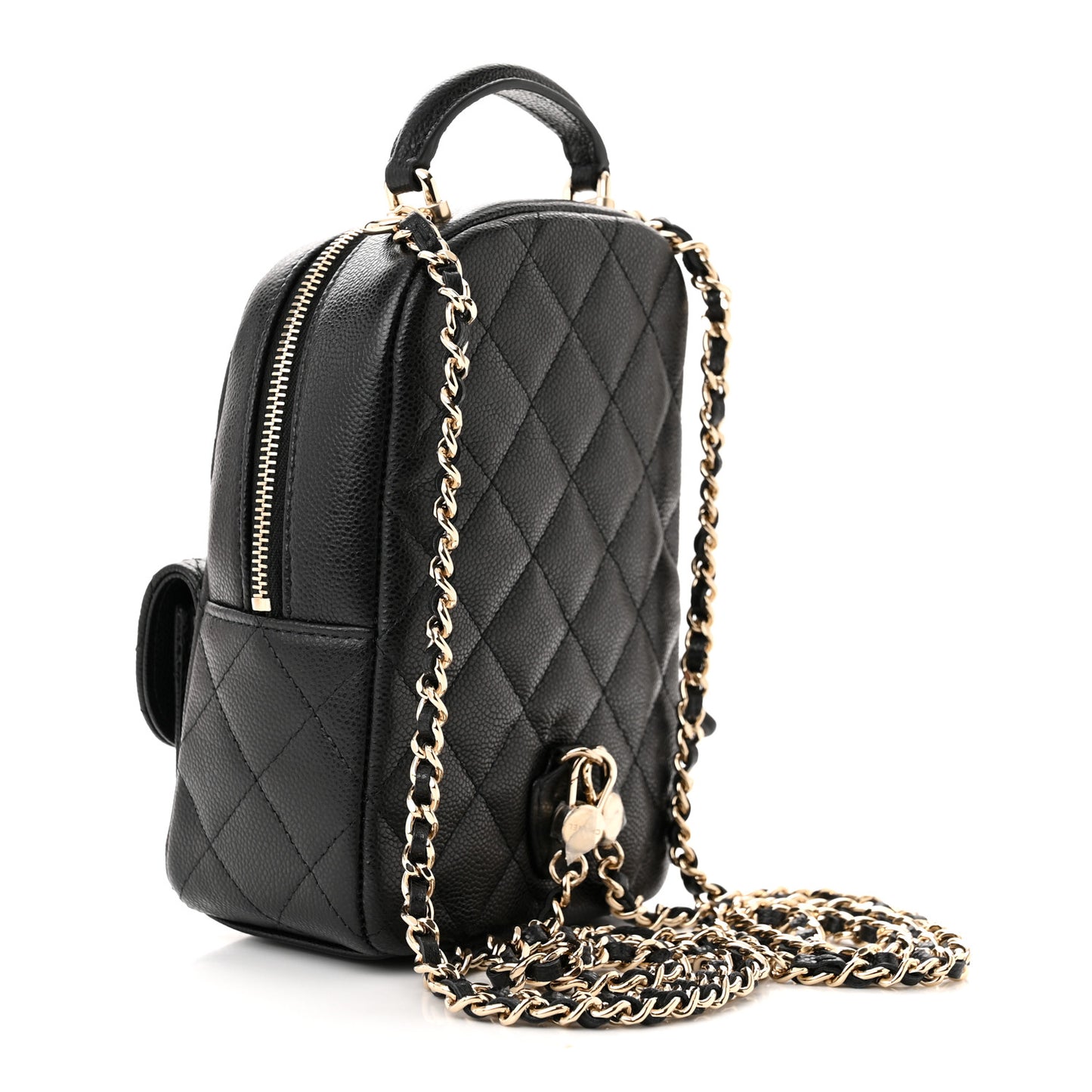 Caviar Quilted CC Mini Classic Backpack Black