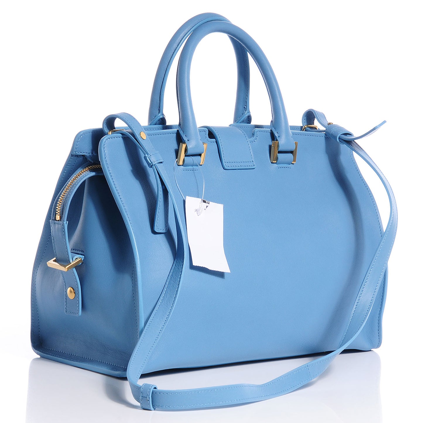 Calfskin Small Classic Y Cabas Blue Glacier