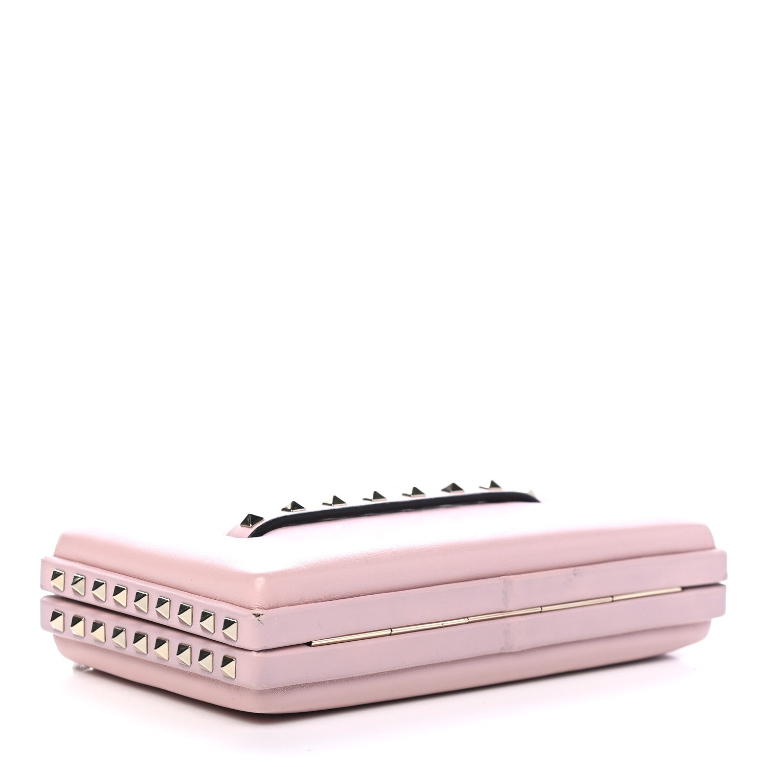 Valentino Garavani Vitello Rockstud Chain Clutch Water Rose 4 of 11
