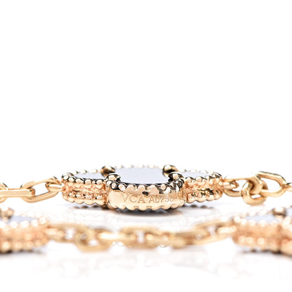 Van Cleef & Arpels 18K Yellow Gold Black Onyx 5 Motifs Vintage Alhambra Bracelet 4 of 6