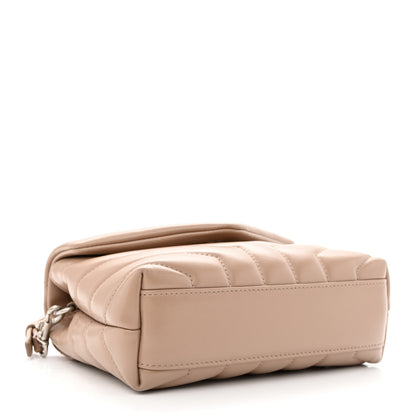 Saint Laurent Calfskin Y Quilted Monogram Toy Loulou Crossbody Bag Gold Sand 3 of 10