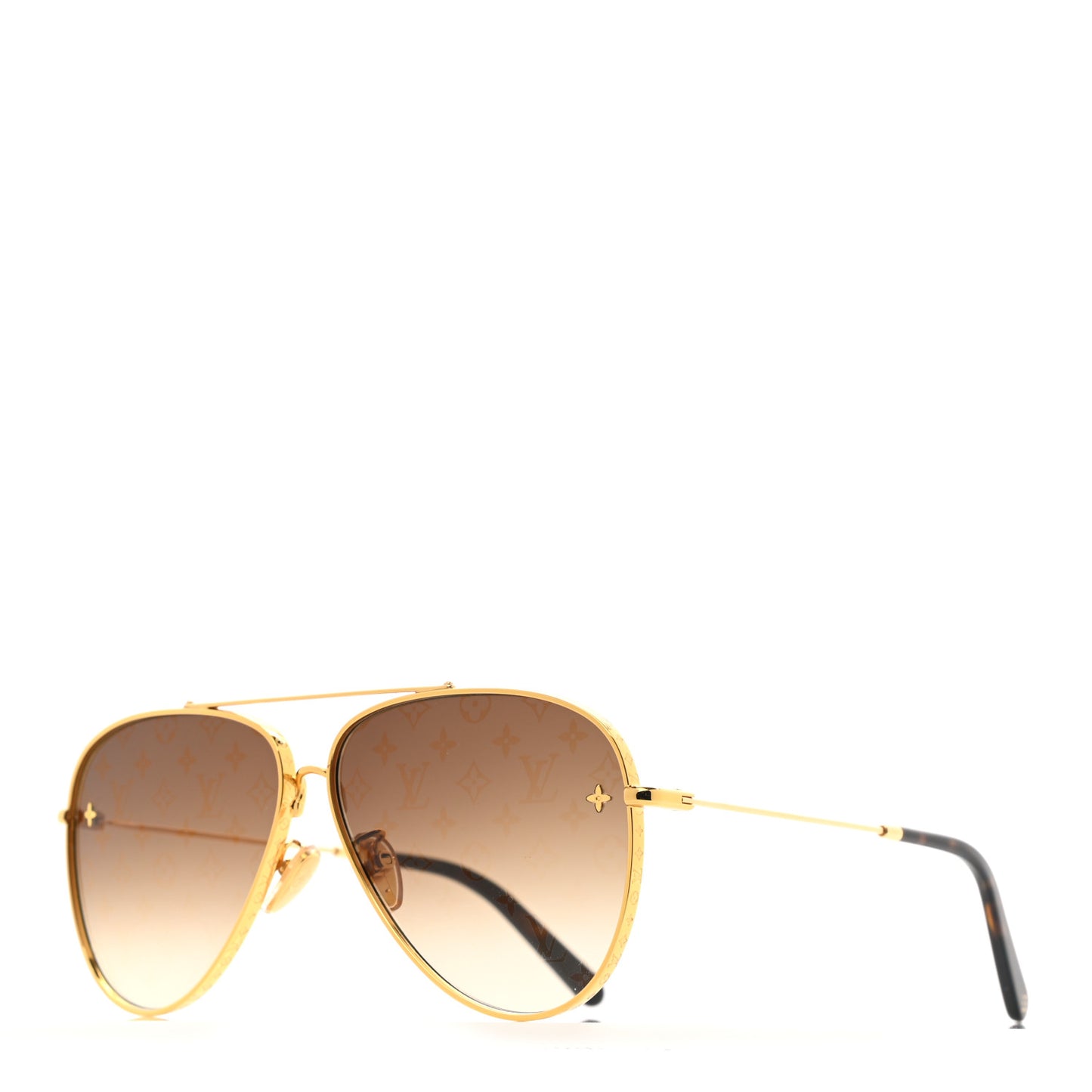 Metal The LV Pilot Sunglasses Z1620U Gradient Brown Monogram