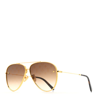 Louis Vuitton Metal The LV Pilot Sunglasses Z1620U Gradient Brown Monogram 1 of 6