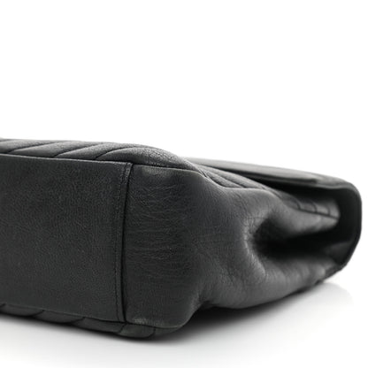 Saint Laurent Sheepskin Matelasse Chevron Monogram Large College Satchel Black 9 of 9