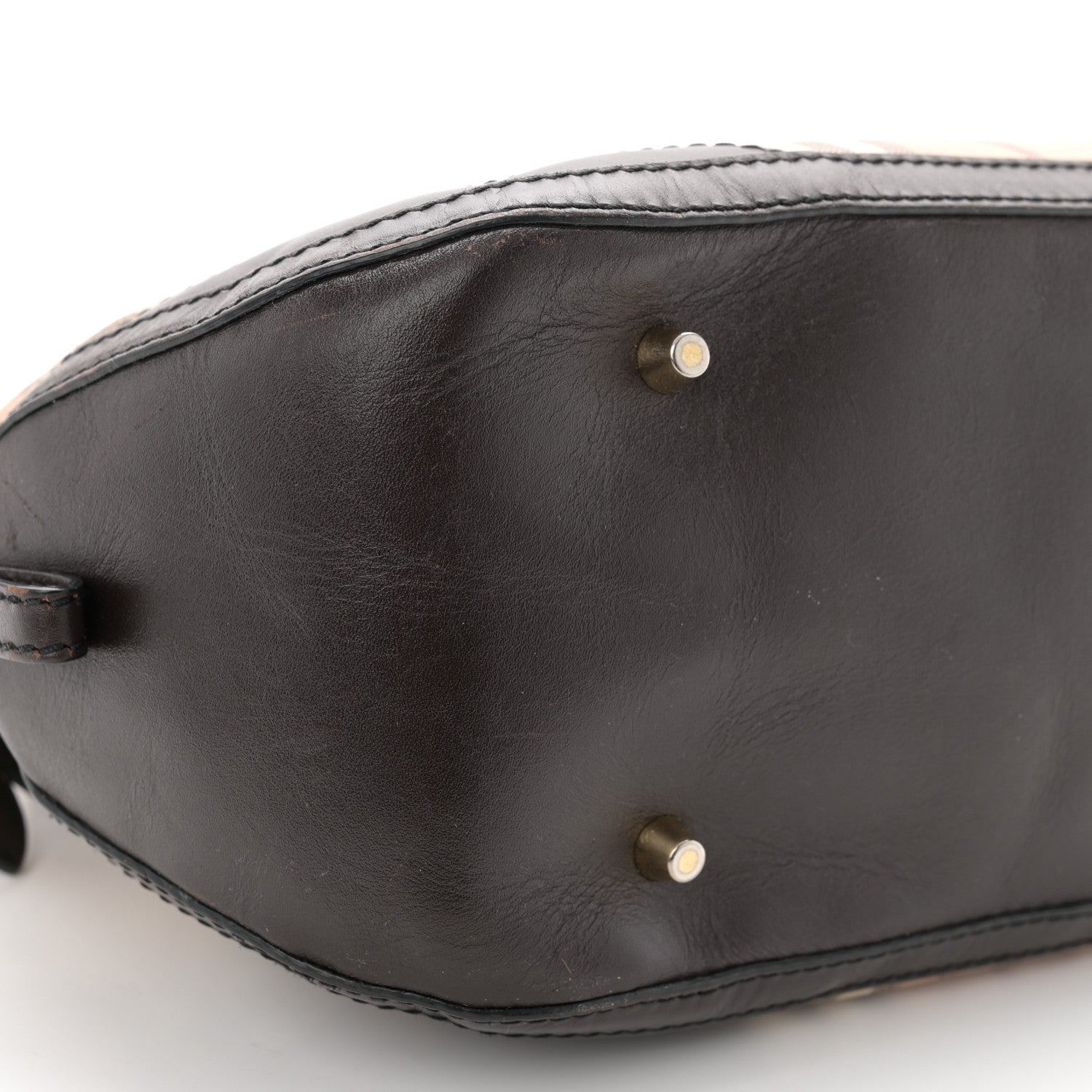 Burberry Haymarket Check Small Orchard Bowling Bag Chocolate 8 of 12