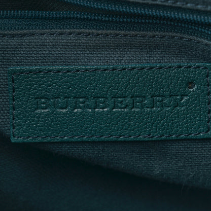 Burberry Haymarket Check Grainy Calfskin Pilgrim Satchel Blue 6 of 16