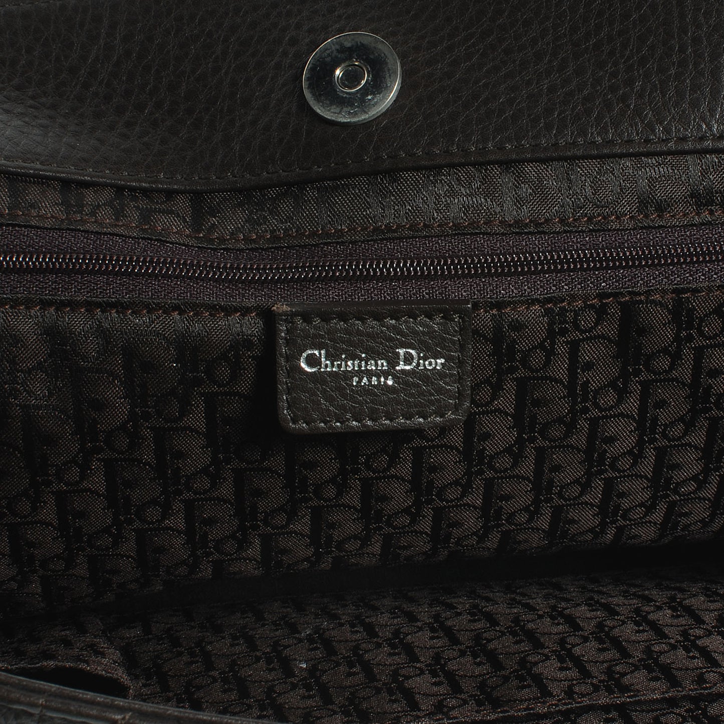 Leather Cannage Stitched Tote Brown