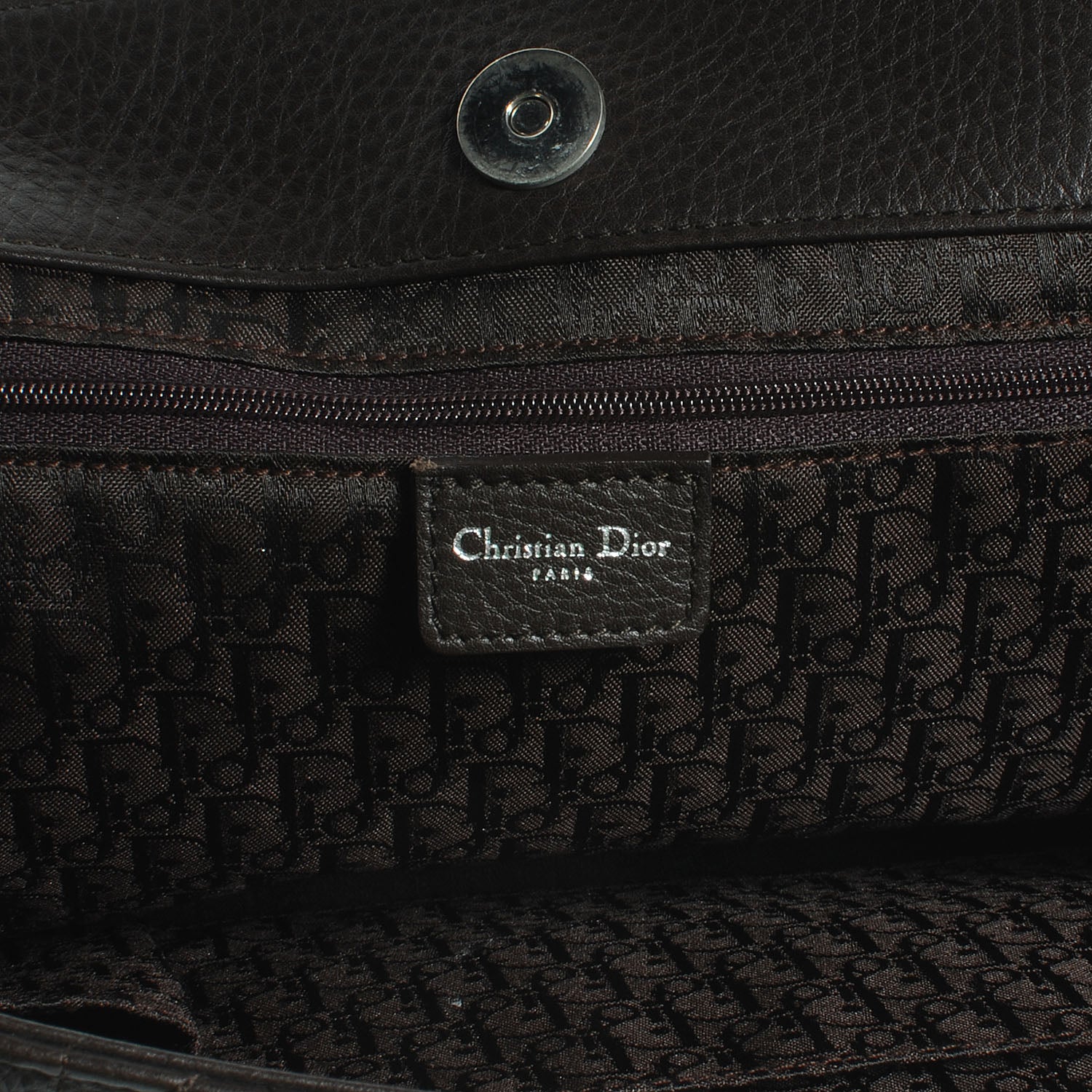 Christian Dior Leather Cannage Stitched Tote Brown 6 of 7